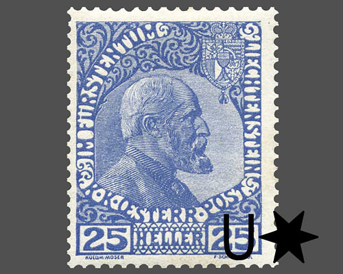 Freimarken - Farbänderung ultramarin - F