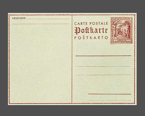 Postkarte: Schlosshof Vaduz