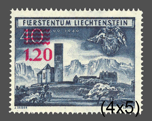 Kirche Bendern / Provisorium mit rotem A