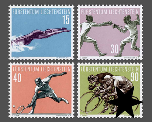 Sport: Schwimmen, Fechten, Tennis, Radfa