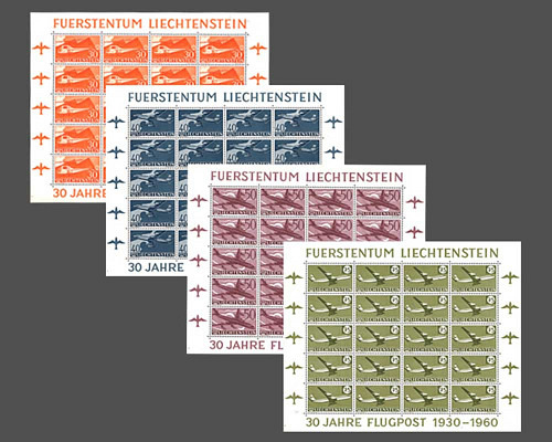30 Jahre Flugpostmarken in Liechtenstein