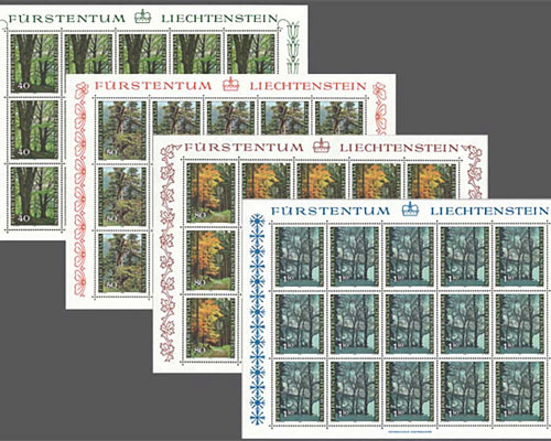 Der Wald in den vier Jahreszeiten