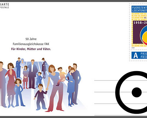Postkarte: 50 Jahre Familien- und Ausgle