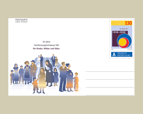 Postkarte: 50 Jahre Familien- und Ausgle