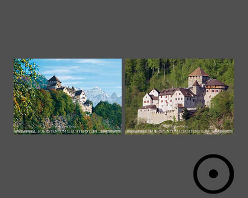 Bildpostkarte: Schloss Vaduz in den vier