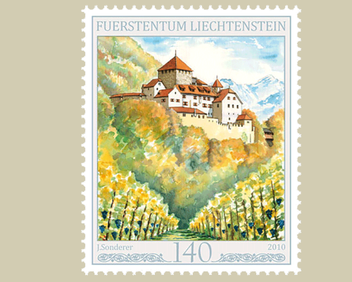 Schloss Vaduz in den vier Jahreszeiten -