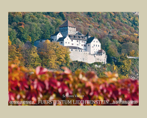 Bildpostkarte: Schloss Vaduz in den vier