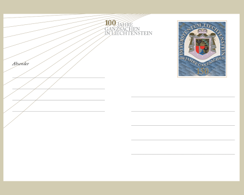 Postkarte: 100 Jahre Ganzsachen in Liech