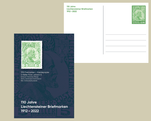 Postkarte: 110 Jahre Liechtensteiner Bri