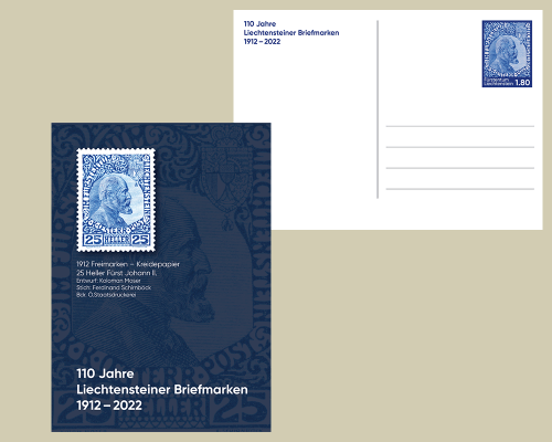 Postkarte: 110 Jahre Liechtensteiner Bri