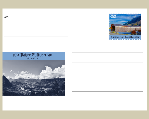 Postkarte: 100 Jahre Zollvertrag