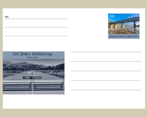 Postkarte: 100 Jahre Zollvertrag