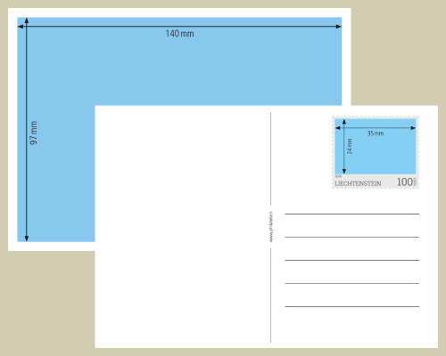 Postkarten für B-Post Inland (LI / CH)