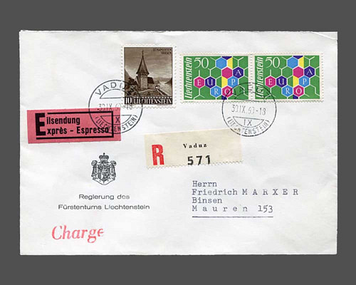 Europa 1960 im waagrechten Paar mit 10 R