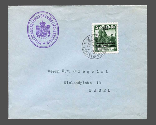 5 Rp. Zähnung 10 1/2 auf Regierungsbrief