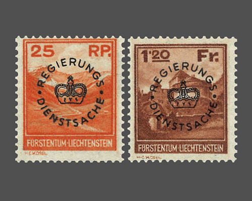 Definitive stamps 1933 with circular col