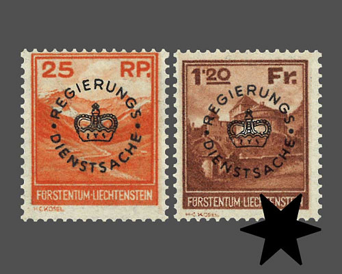 Definitive stamps 1933 with circular col