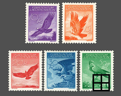 Adlermotiv / geriffelte Gummierung