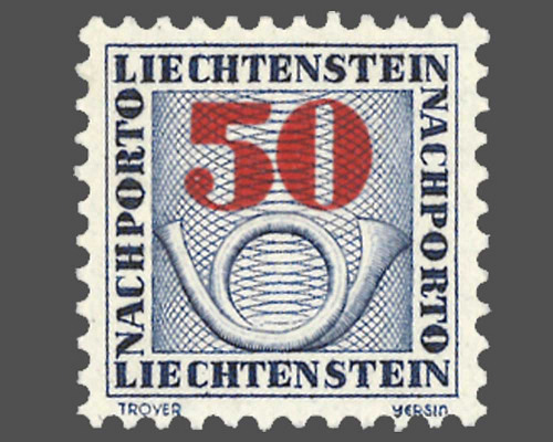 Ziffern mit Posthorn