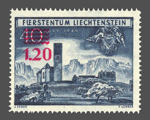 Kirche Bendern / Provisorium mit rotem A