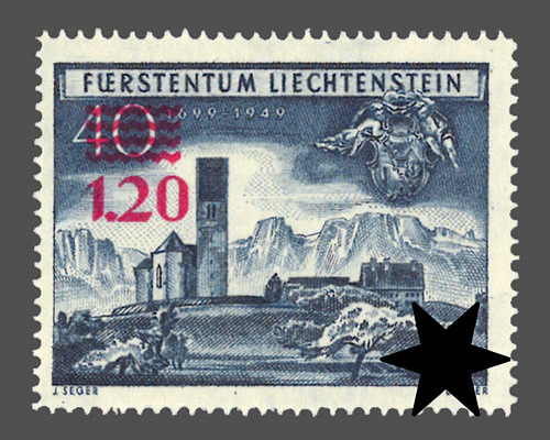 Kirche Bendern / Provisorium mit rotem A