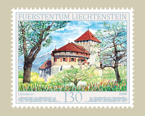 Schloss Vaduz in den vier Jahreszeiten -