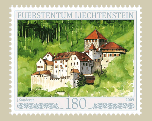 Schloss Vaduz in den vier Jahreszeiten -