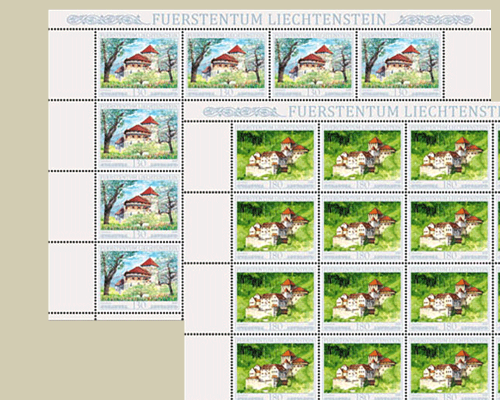 Schloss Vaduz in den vier Jahreszeiten -