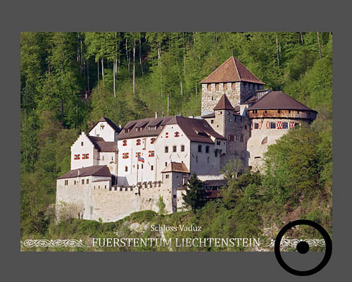 Bildpostkarte: Schloss Vaduz in den vier