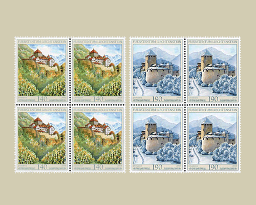 Schloss Vaduz in den vier Jahreszeiten -