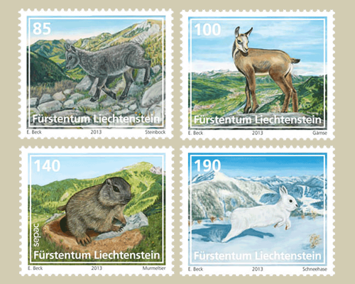 Jeunes animaux des Alpes - Timbres-poste
