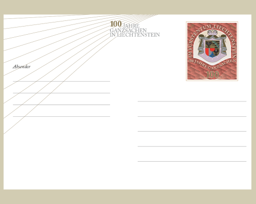Postkarte: 100 Jahre Ganzsachen in Liech