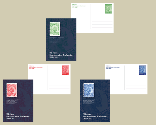 Postkarte: 110 Jahre Liechtensteiner Bri