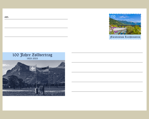 Postkarte: 100 Jahre Zollvertrag