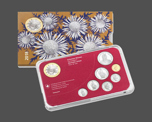 Schweiz - Münzsatz, Silberdistel