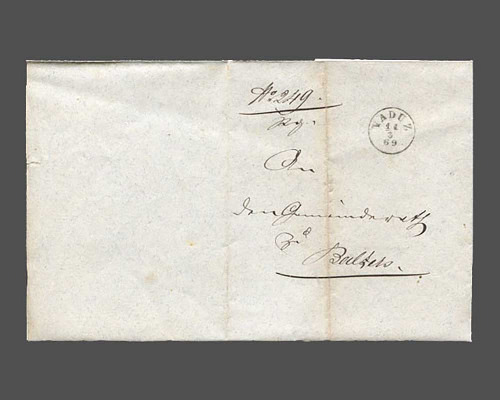 LBK Nr. 2 c, Ex-offo-Faltbrief mit Inhal