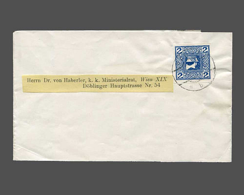 Mi.Nr. 157, 2 Heller Merkur blau 1908, v