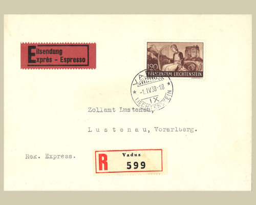 Schiestl - Landschaft 1937 auf R-E-Brief