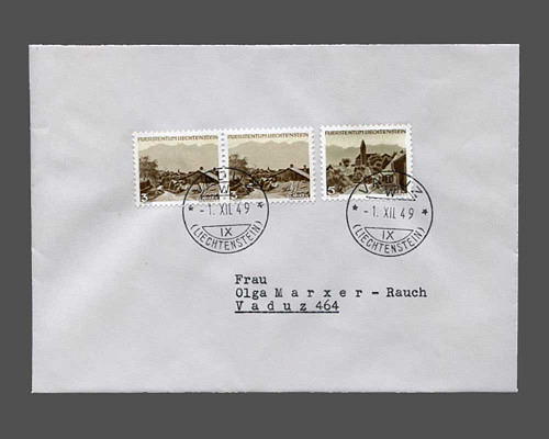 5 Rp. Freimarke Farbänderung 1949 auf Br