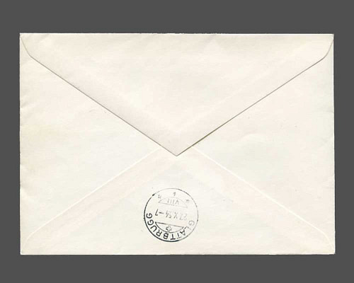 Gemälde - Überdruck 1954 auf r-Brief mit