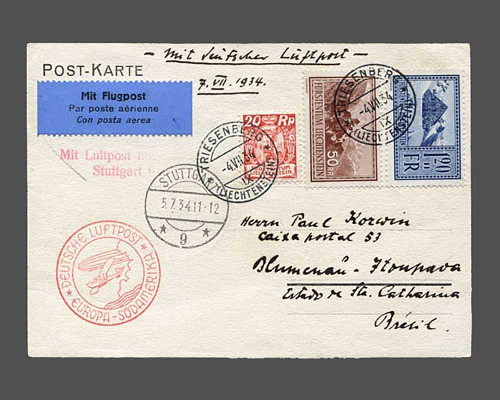 7. Juli 1934, Brief mit Mi. 70 + 135 + 1